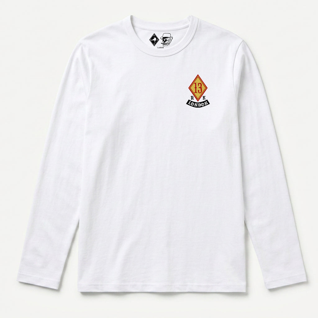 RUM KNUCKLES DIAMOND 13 Long Sleeve Tee - White - front