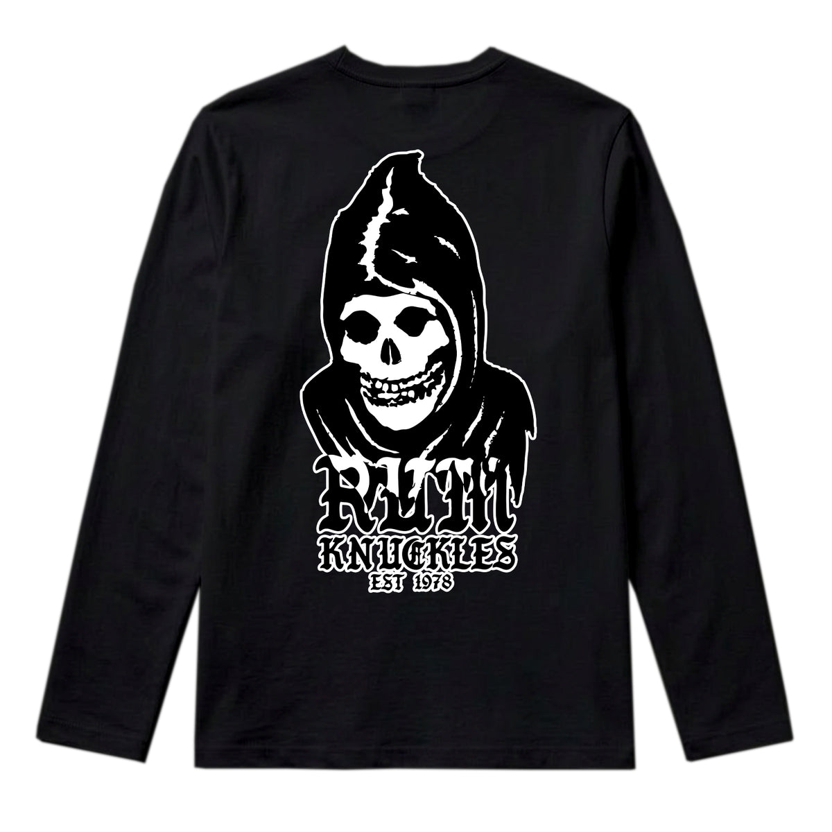 RUM KNUCKLES MIS RK FIT SKULL Long Sleeve Tee - Black - back