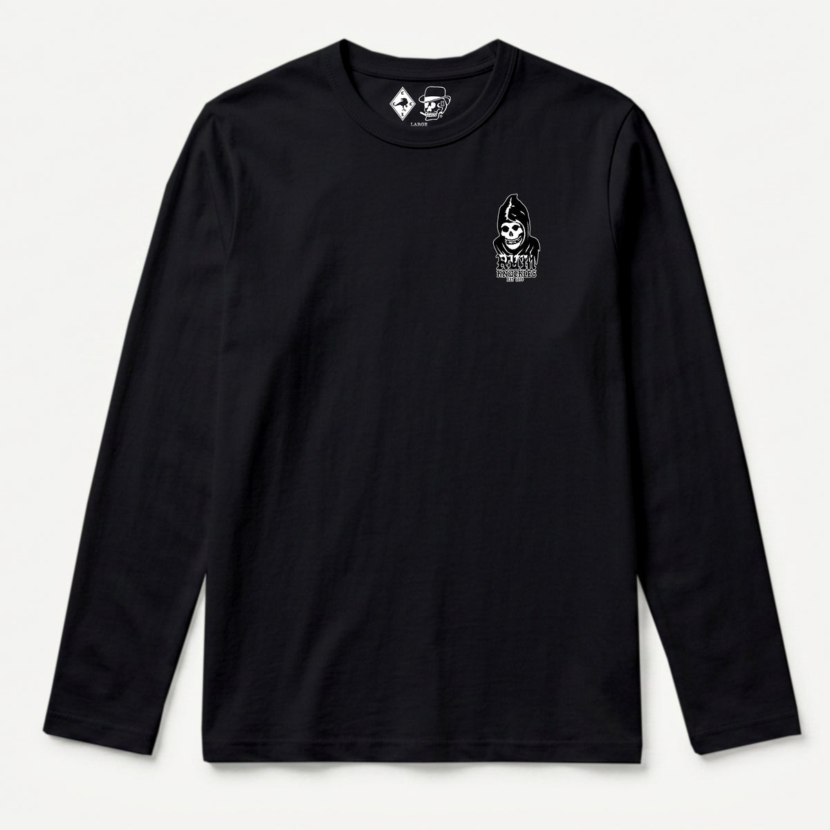 RUM KNUCKLES MIS RK FIT SKULL Long Sleeve Tee - Black - front