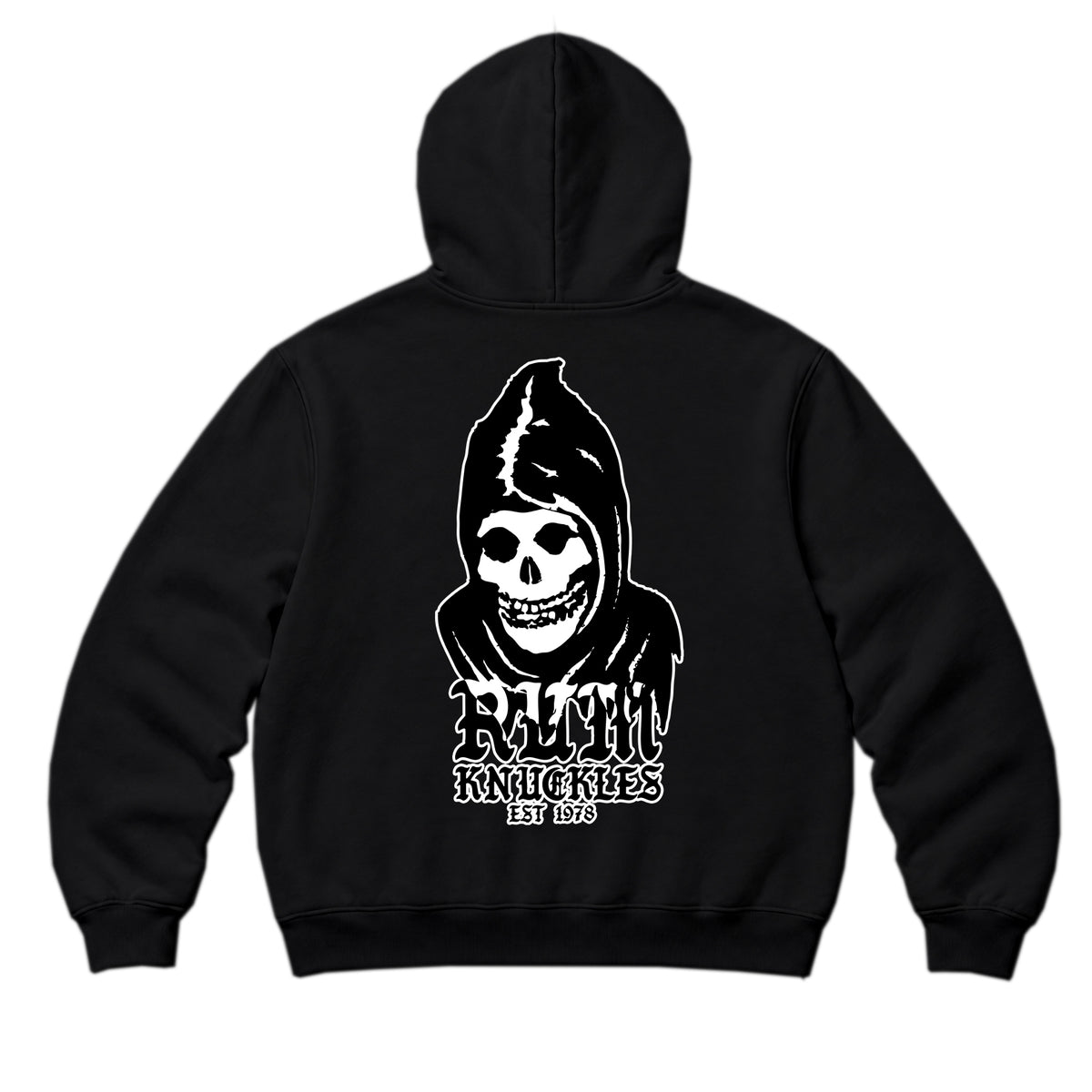 RUM KNUCKLES MIS RK FIT SKULL Zip Hoodie - Black - back