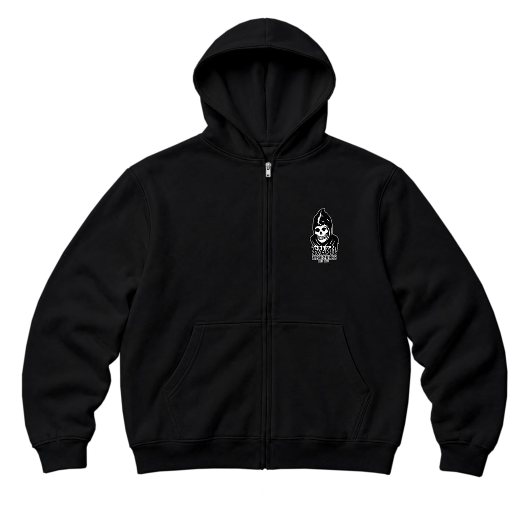 RUM KNUCKLES MIS RK FIT SKULL Zip Hoodie - Black - front