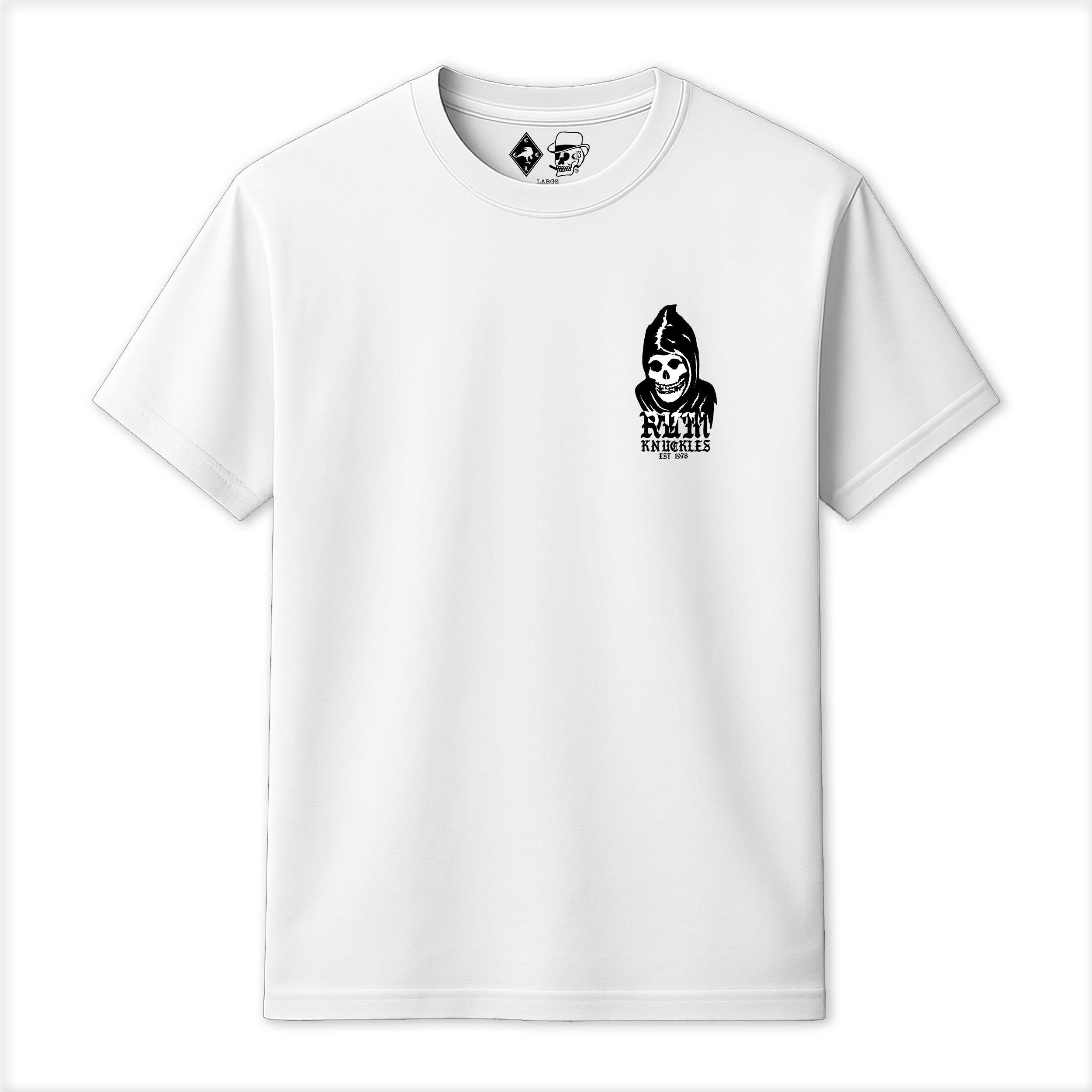 RUM KNUCKLES MIS RK FIT SKULL T-SHIRT Black