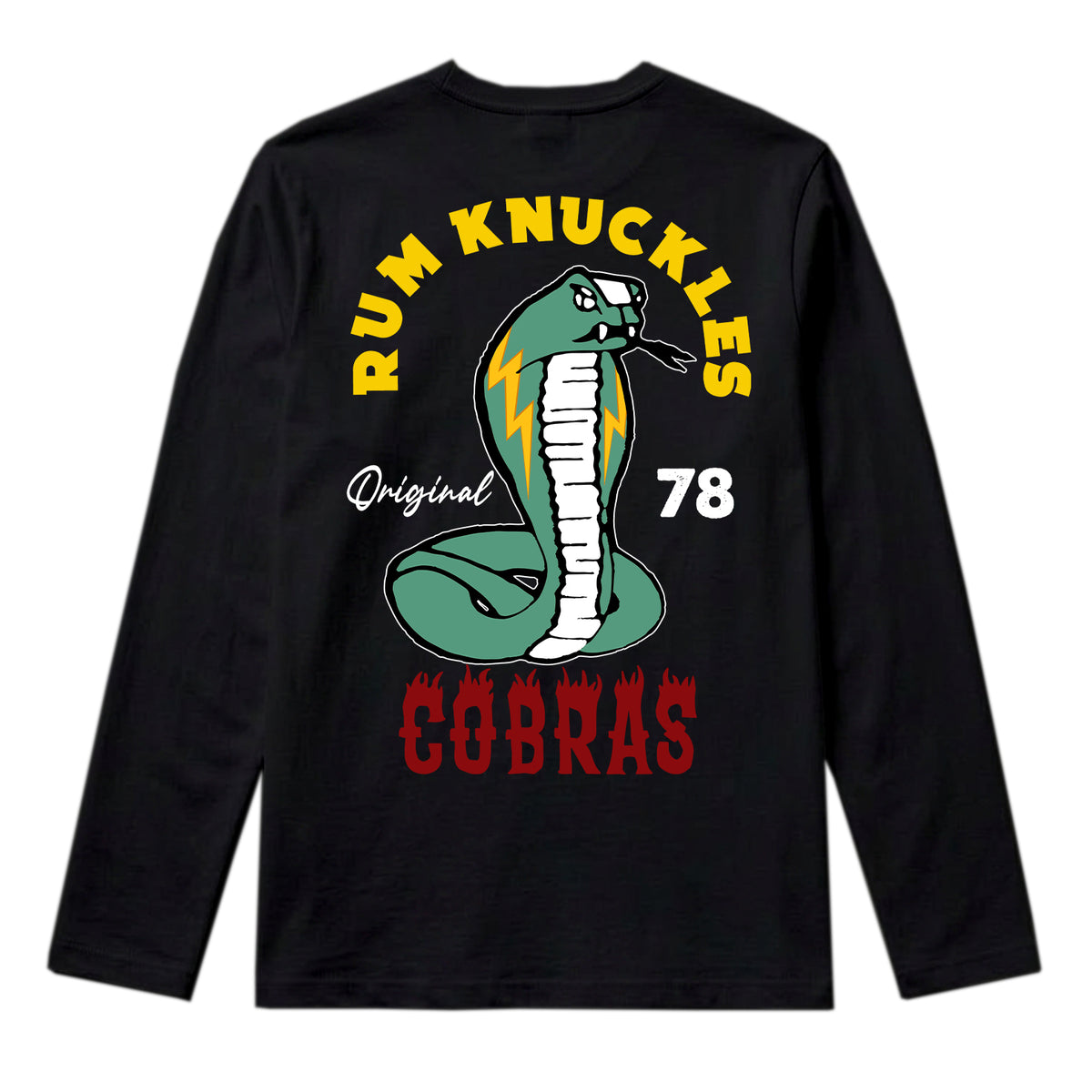 RUM KNUCKLES RK COBRAS Long Sleeve Tee - Black - back