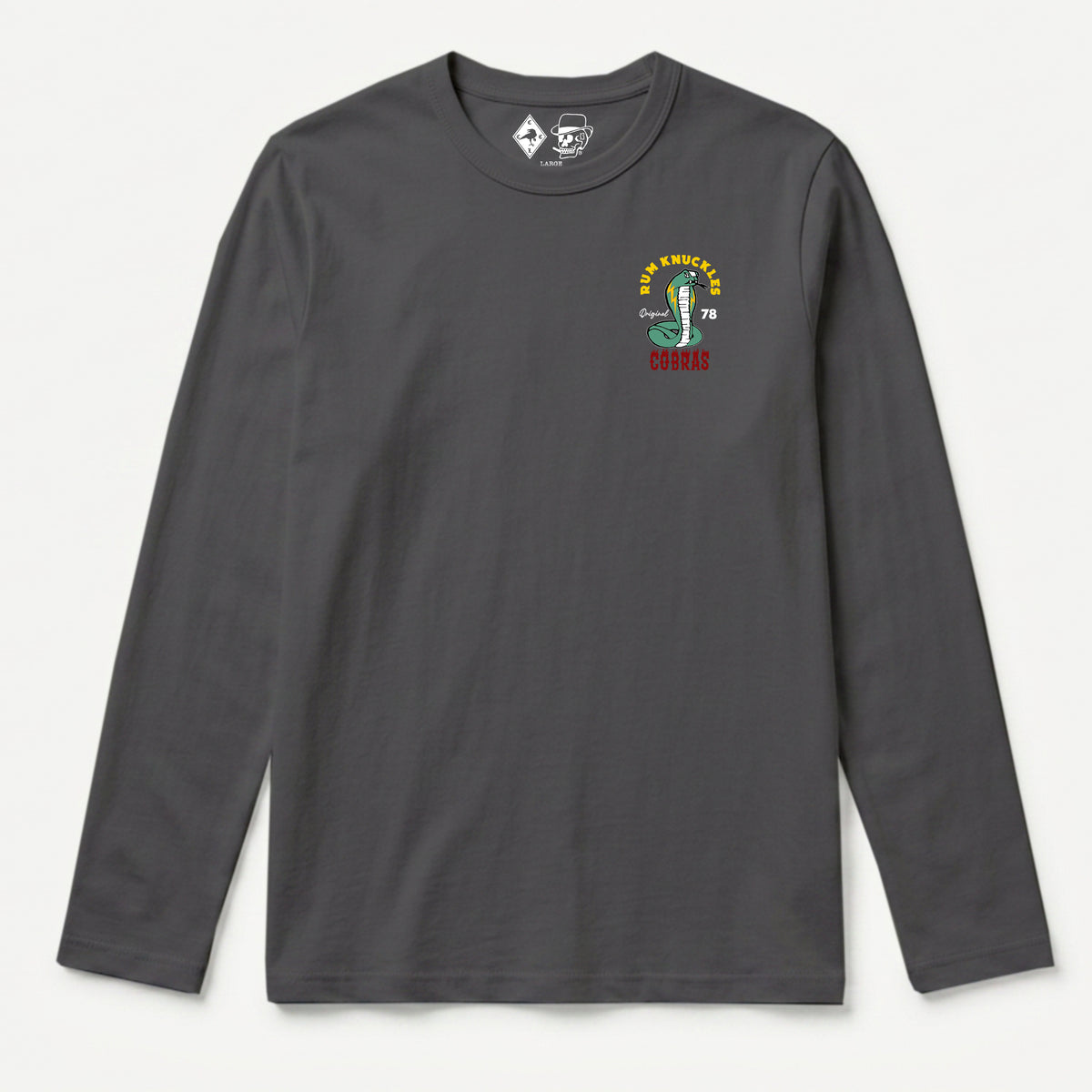 RUM KNUCKLES RK COBRAS Long Sleeve Tee - Charcoal - front
