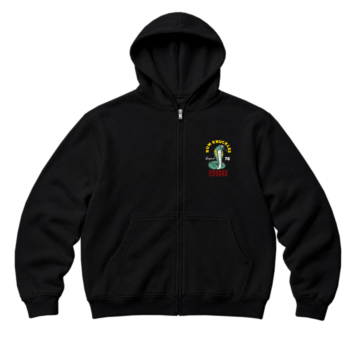 RUM KNUCKLES RK COBRAS Zip Hoodie - Black - front