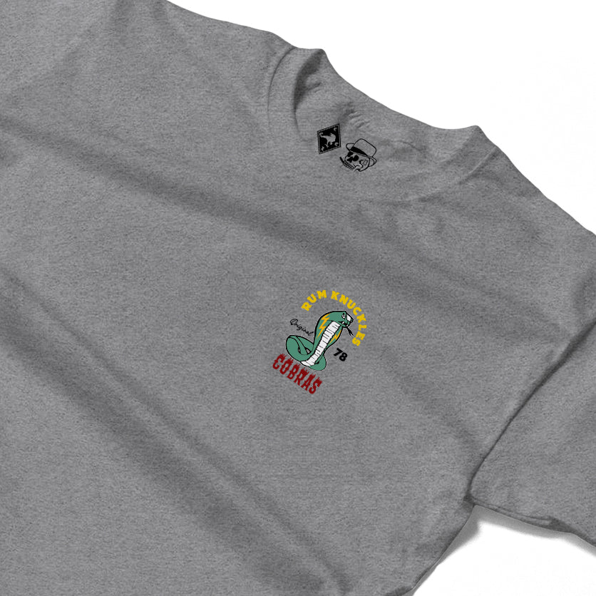 RUM KNUCKLES RK COBRAS Long Sleeve Tee - Heather Grey - detail