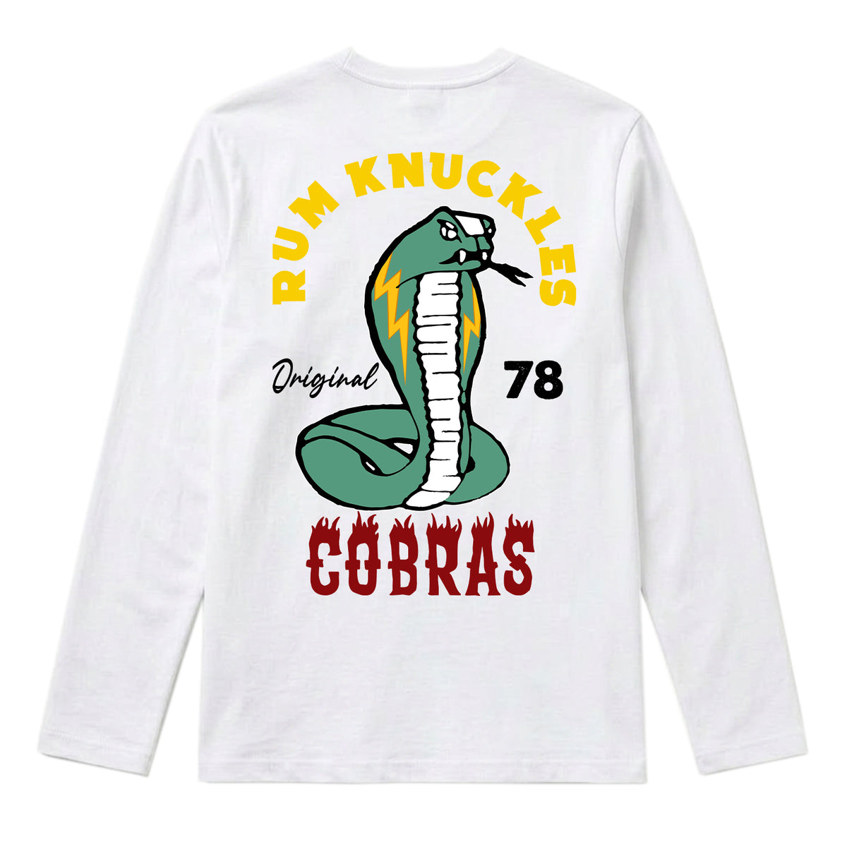 RUM KNUCKLES RK COBRAS Long Sleeve Tee - White - back