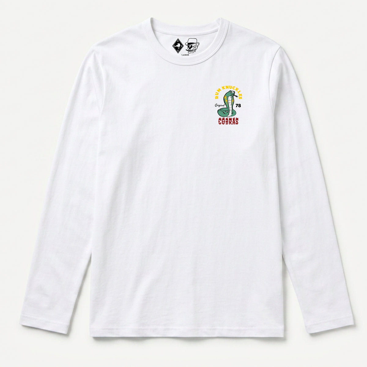 RUM KNUCKLES RK COBRAS Long Sleeve Tee - White - front