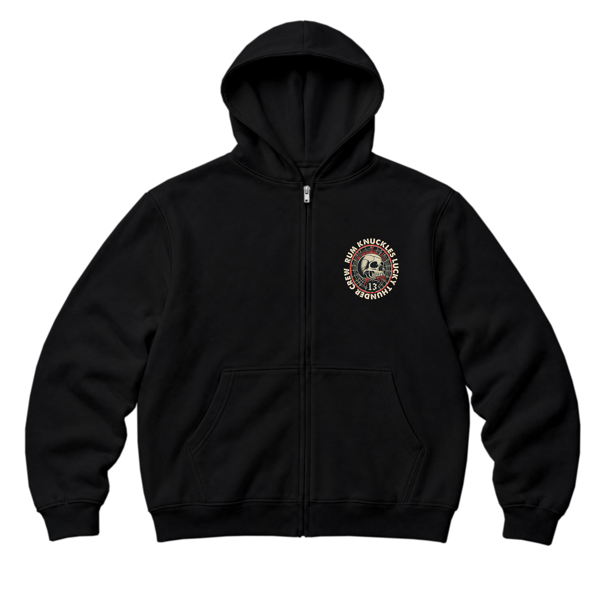RUM KNUCKLES RK LUCKY THUNDER Zip Hoodie - Black - front