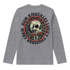 RUM KNUCKLES RK LUCKY THUNDER Long Sleeve Tee - Heather Grey - back