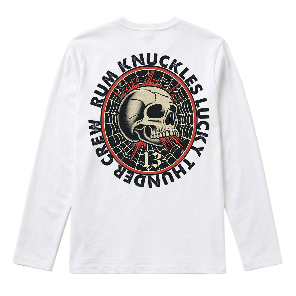 RUM KNUCKLES RK LUCKY THUNDER Long Sleeve Tee - White - back