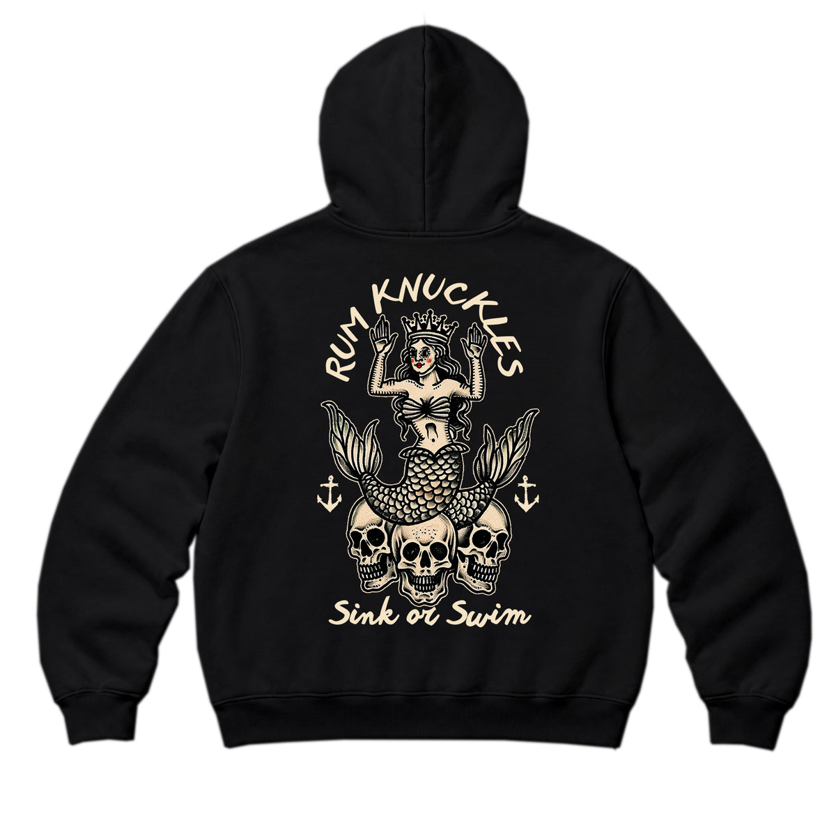 RUM KNUCKLES RK MERMAID Zip Hoodie - Black - back