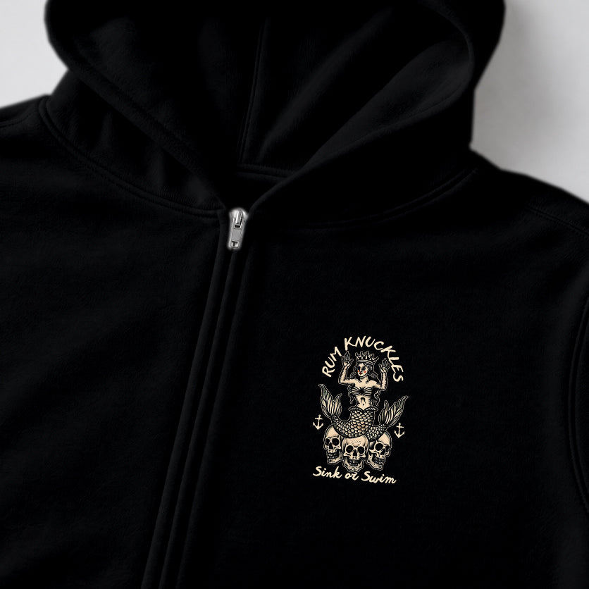 RUM KNUCKLES RK MERMAID Zip Hoodie - Black - detail