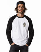 RUM KNUCKLES RK MERMAID Baseball Tee - White/Black - model front