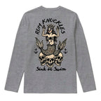 RUM KNUCKLES RK MERMAID Long Sleeve Tee - Heather Grey - back