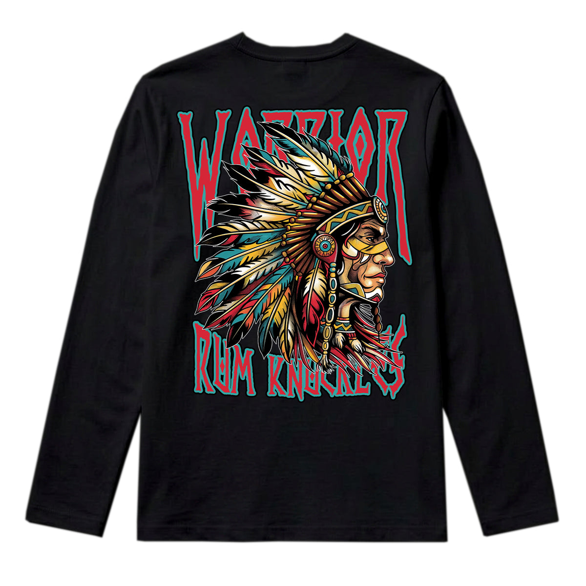 RUM KNUCKLES RK WARRIOR Long Sleeve Tee - Black - back