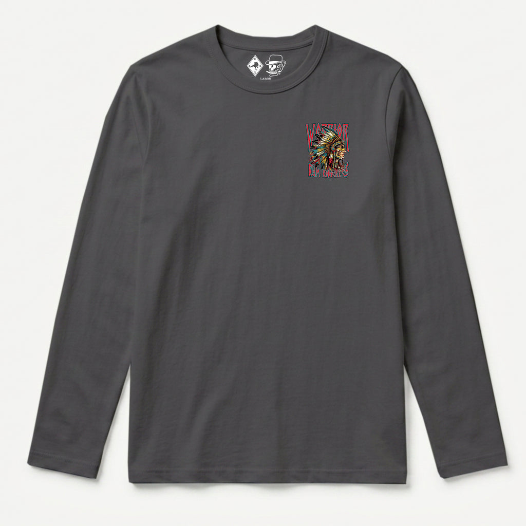RUM KNUCKLES RK WARRIOR Long Sleeve Tee - Charcoal - front