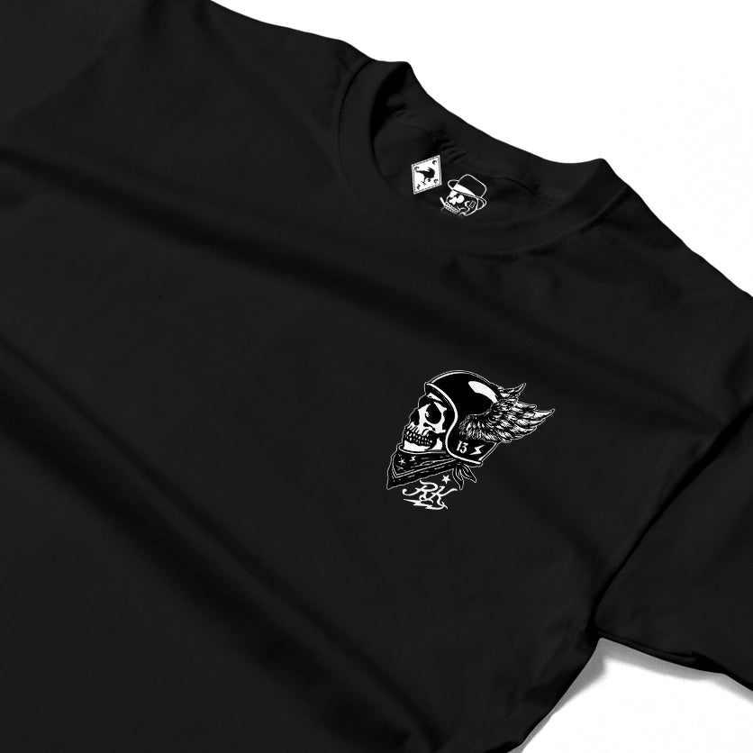 RUM KNUCKLES WINGED BIKER T-SHIRT Black