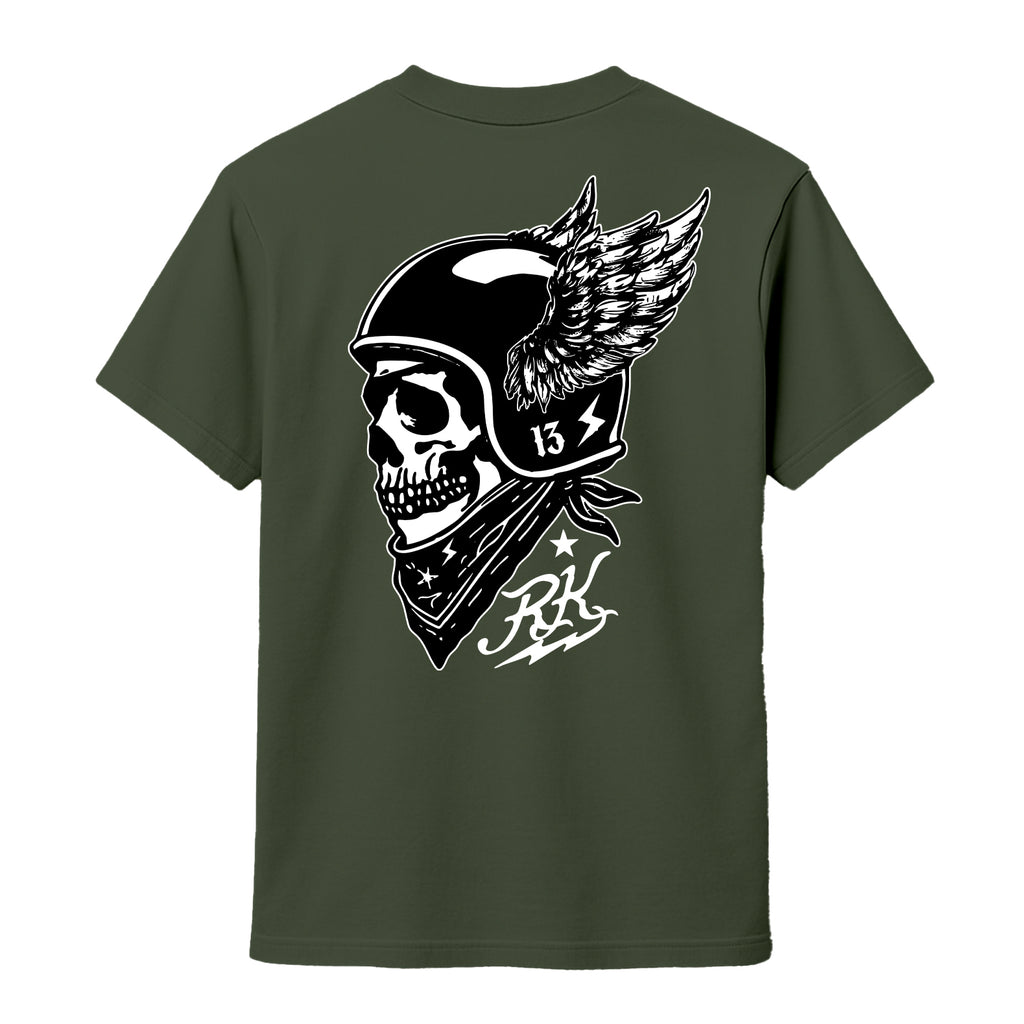 RUM KNUCKLES WINGED BIKER T-SHIRT Black
