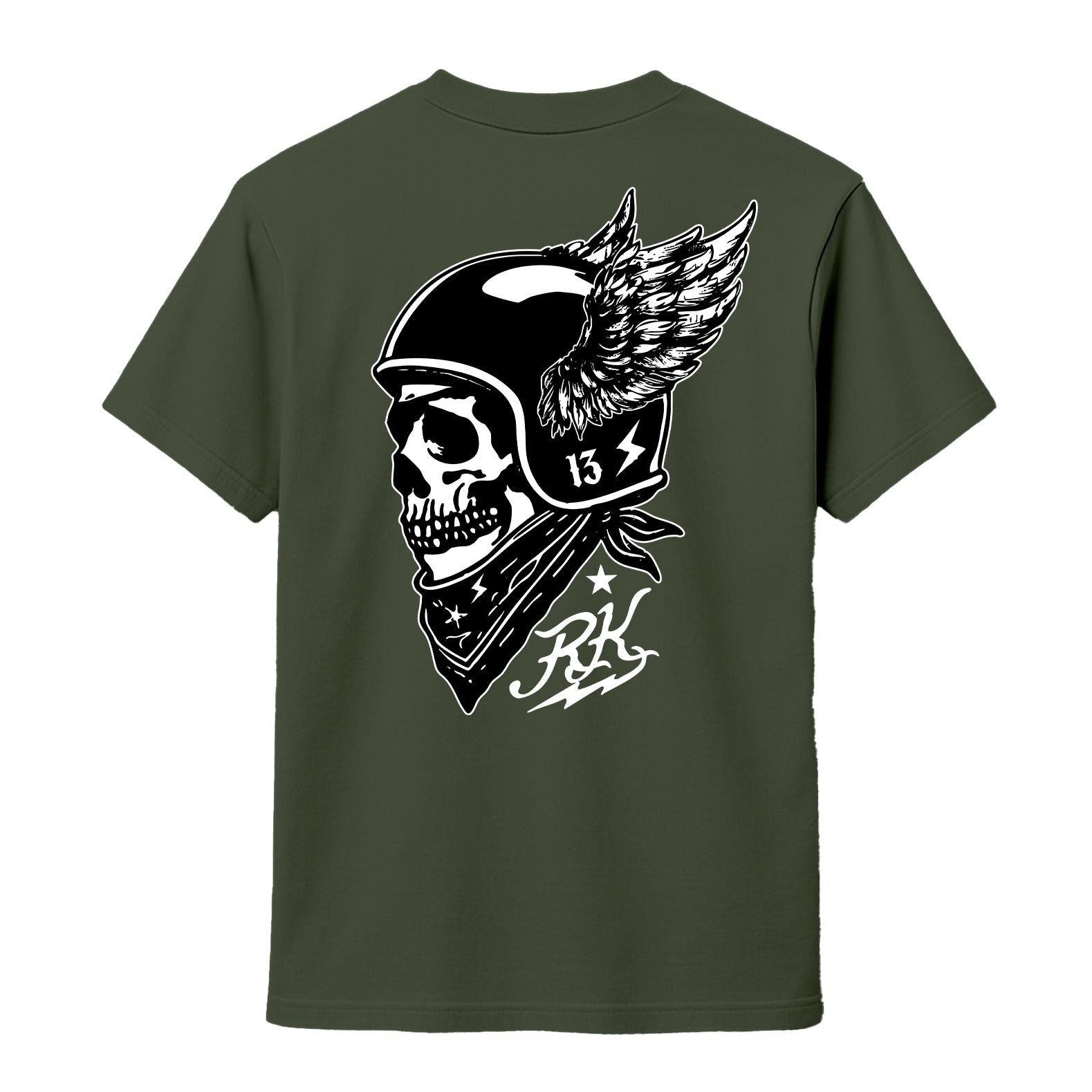 RUM KNUCKLES WINGED BIKER T-SHIRT Black