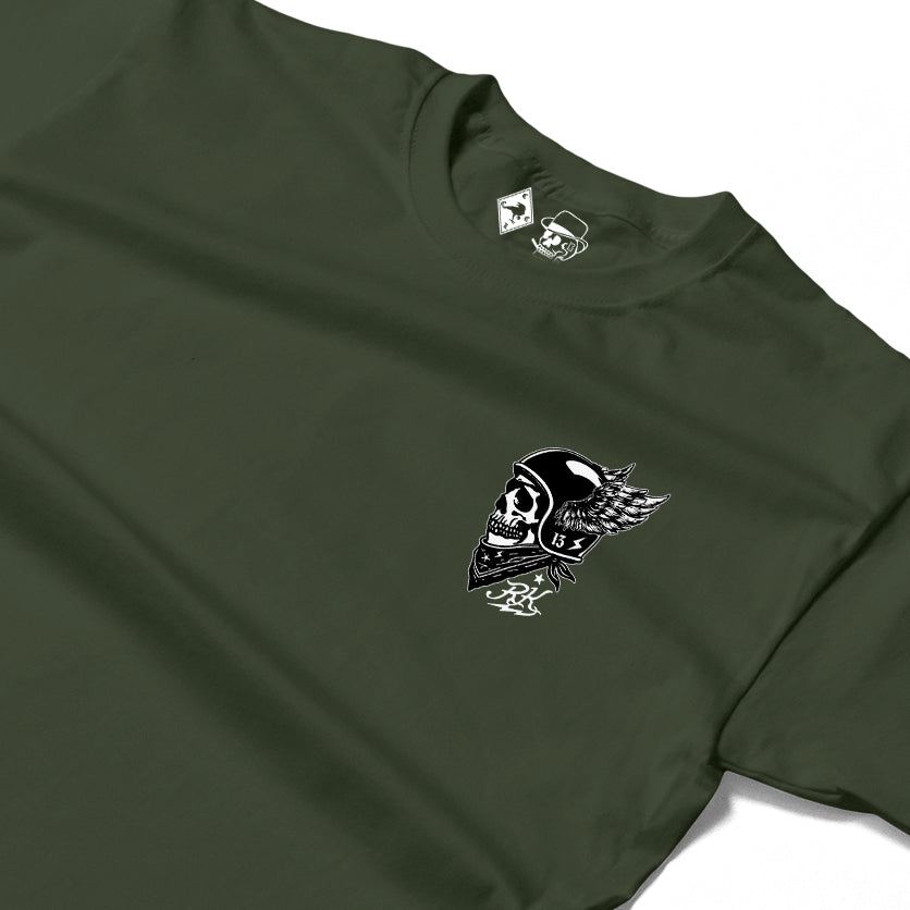 RUM KNUCKLES WINGED BIKER T-SHIRT Black