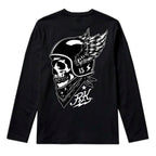 RUM KNUCKLES WINGED BIKER Long Sleeve Tee - Black - back