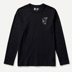 RUM KNUCKLES WINGED BIKER Long Sleeve Tee - Black - front