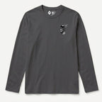 RUM KNUCKLES WINGED BIKER Long Sleeve Tee - Charcoal - front
