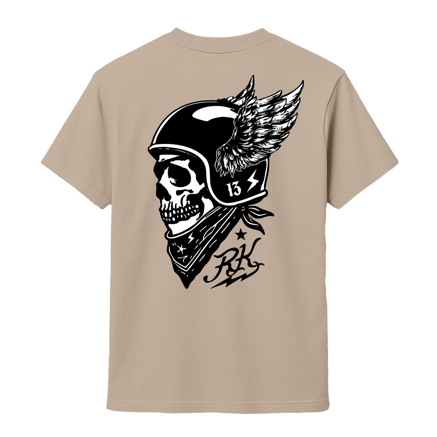 RUM KNUCKLES WINGED BIKER T-SHIRT Black