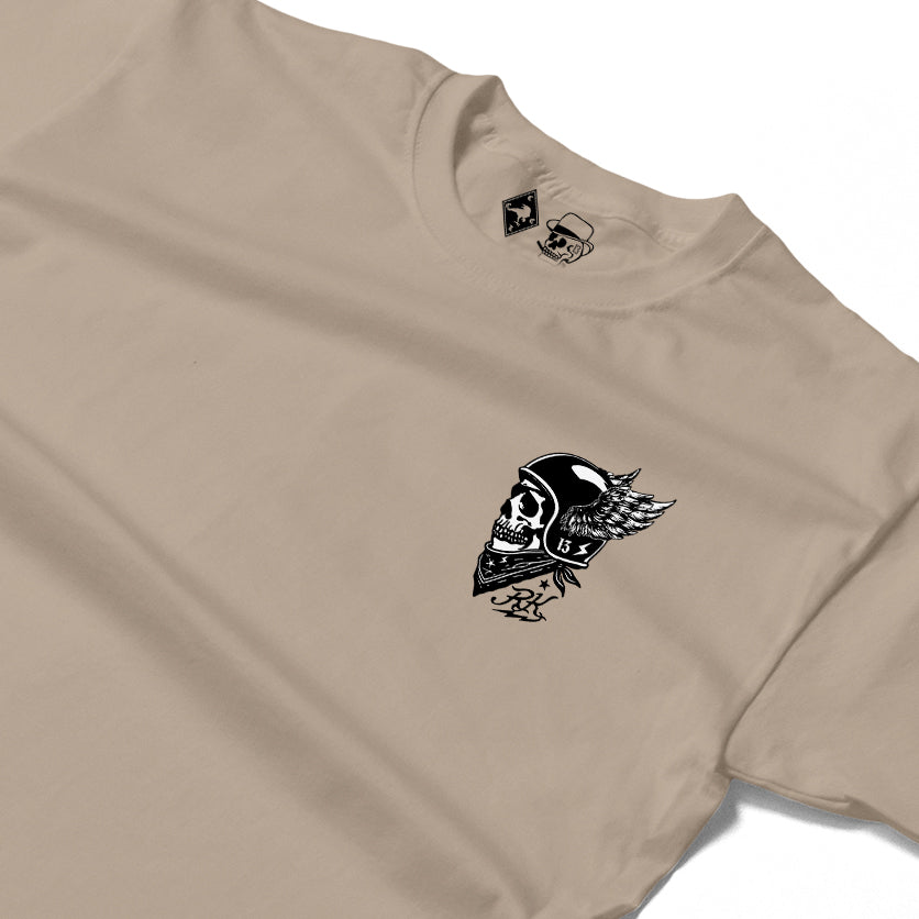 RUM KNUCKLES WINGED BIKER T-SHIRT Black