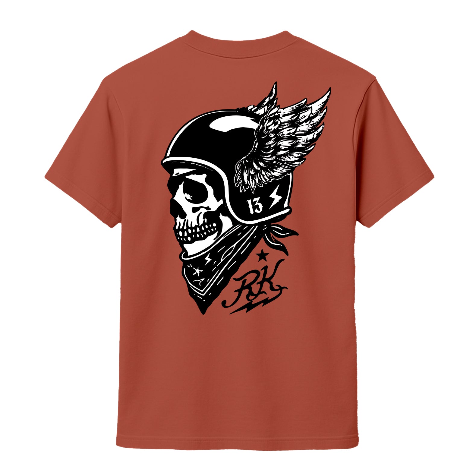 RUM KNUCKLES WINGED BIKER T-SHIRT Black