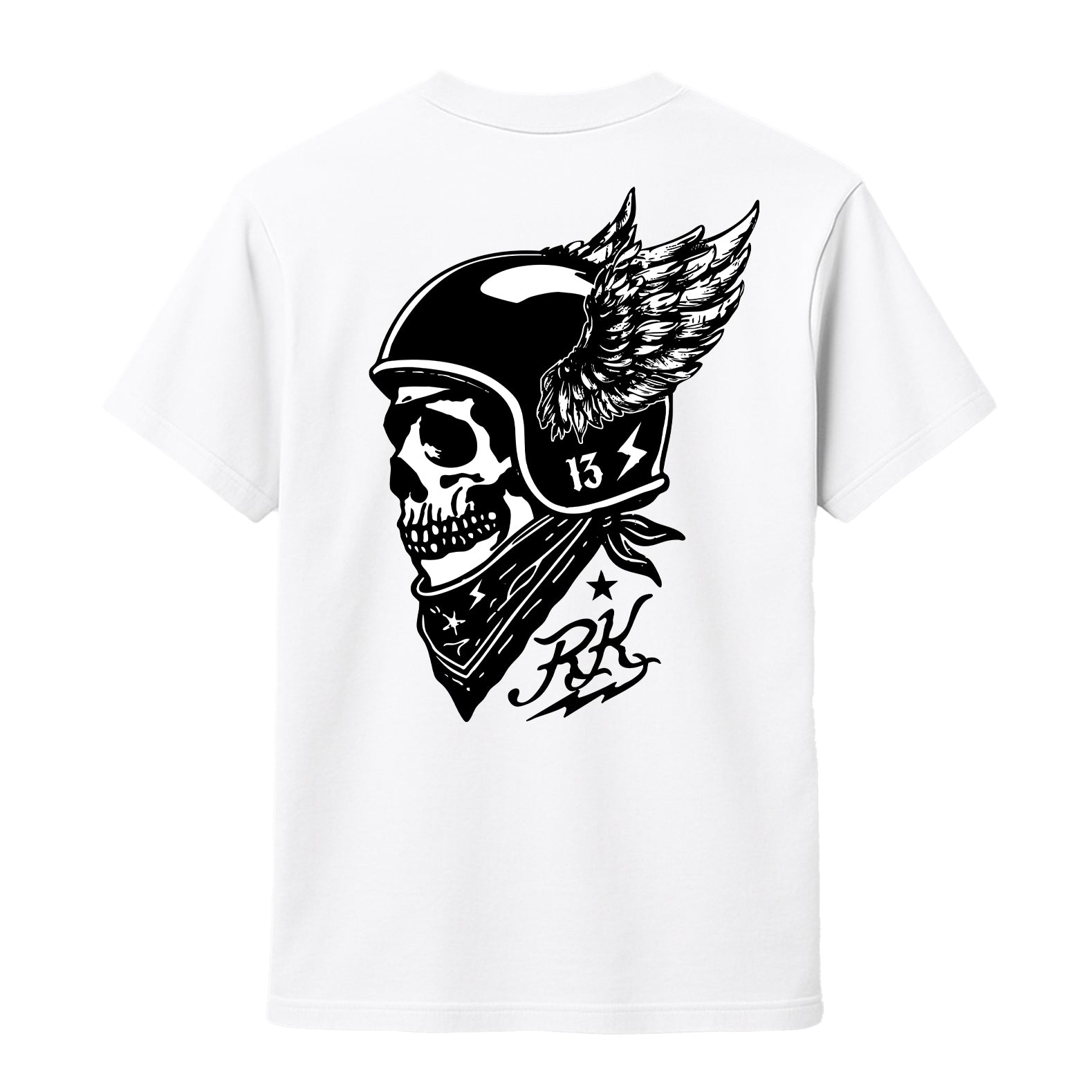 RUM KNUCKLES WINGED BIKER T-SHIRT Black