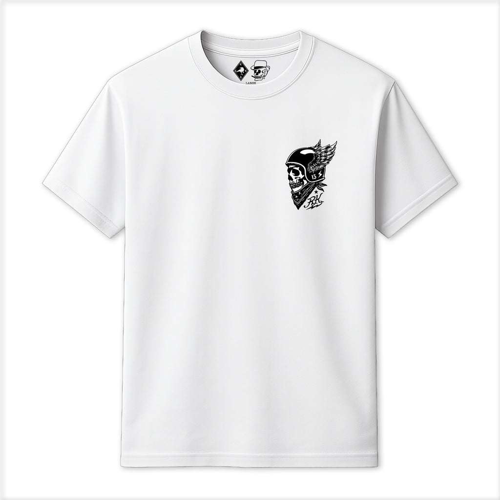 RUM KNUCKLES WINGED BIKER T-SHIRT Black