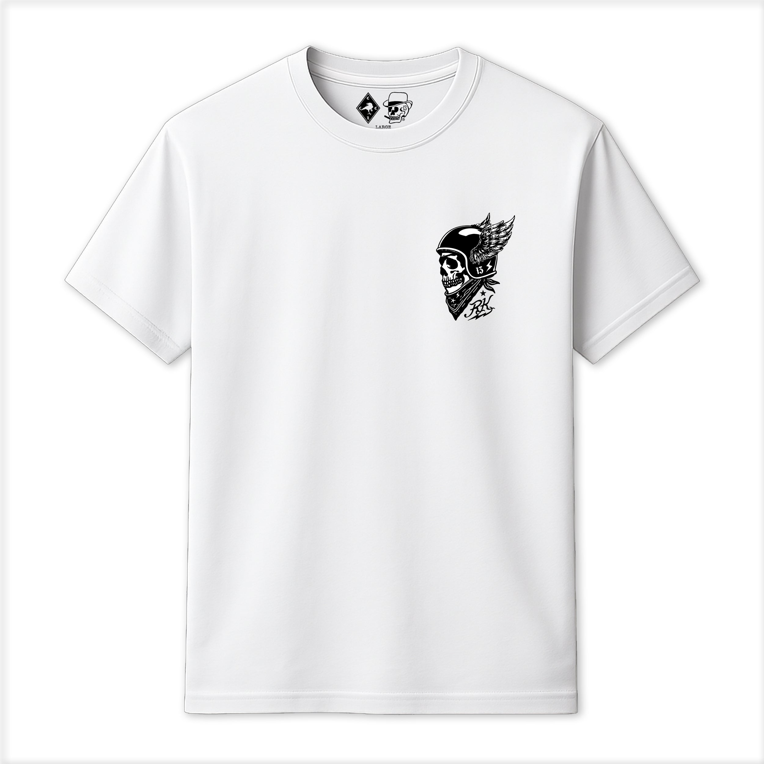 RUM KNUCKLES WINGED BIKER T-SHIRT Black