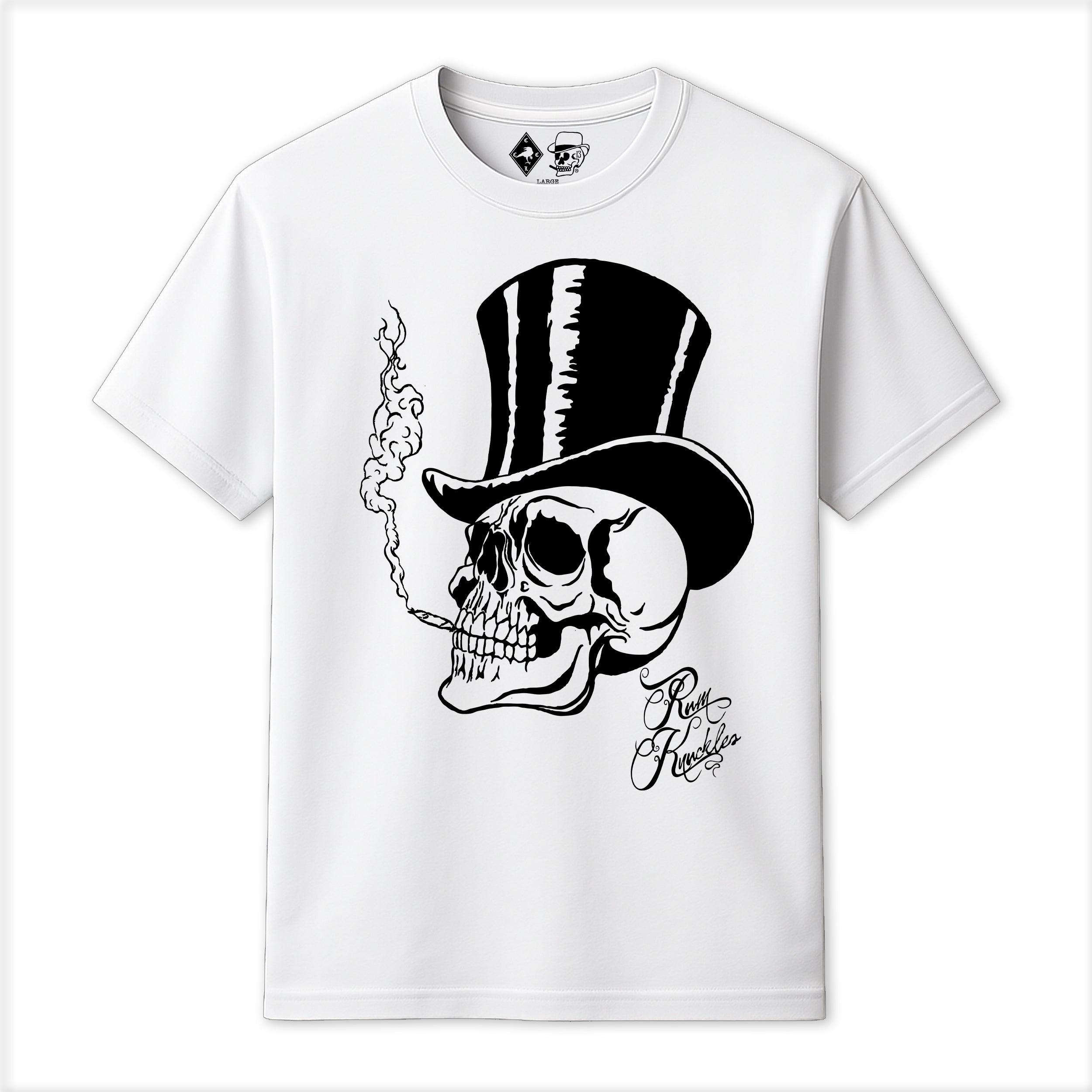 RUM KNUCKLES TOPHAT T-SHIRT White