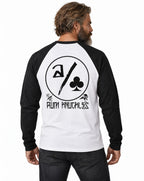 RUM KNUCKLES ACE CLUB Baseball Tee - White/Black - model back