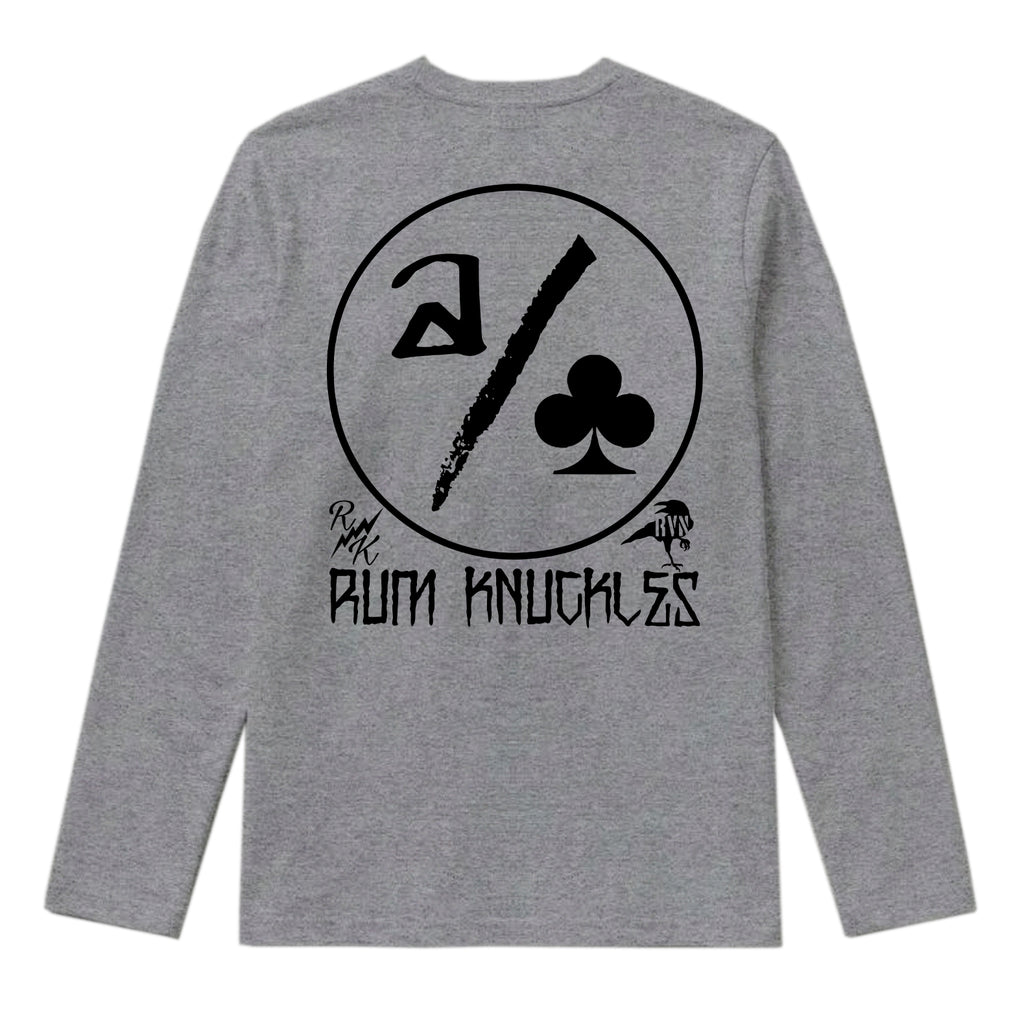 RUM KNUCKLES ACE CLUB Long Sleeve Tee - Heather Grey - back