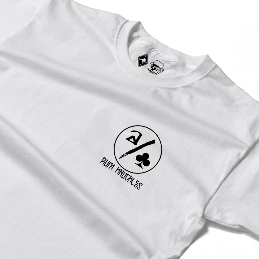 RUM KNUCKLES ACE CLUB Long Sleeve Tee - White - detail