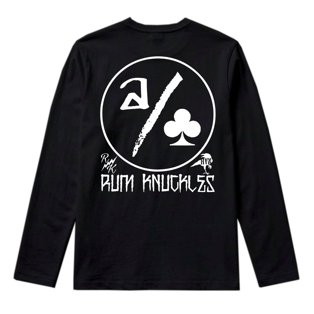 RUM KNUCKLES ACE CLUB Long Sleeve Tee - Black - back