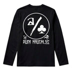 RUM KNUCKLES ACE CLUB Long Sleeve Tee - Black - back