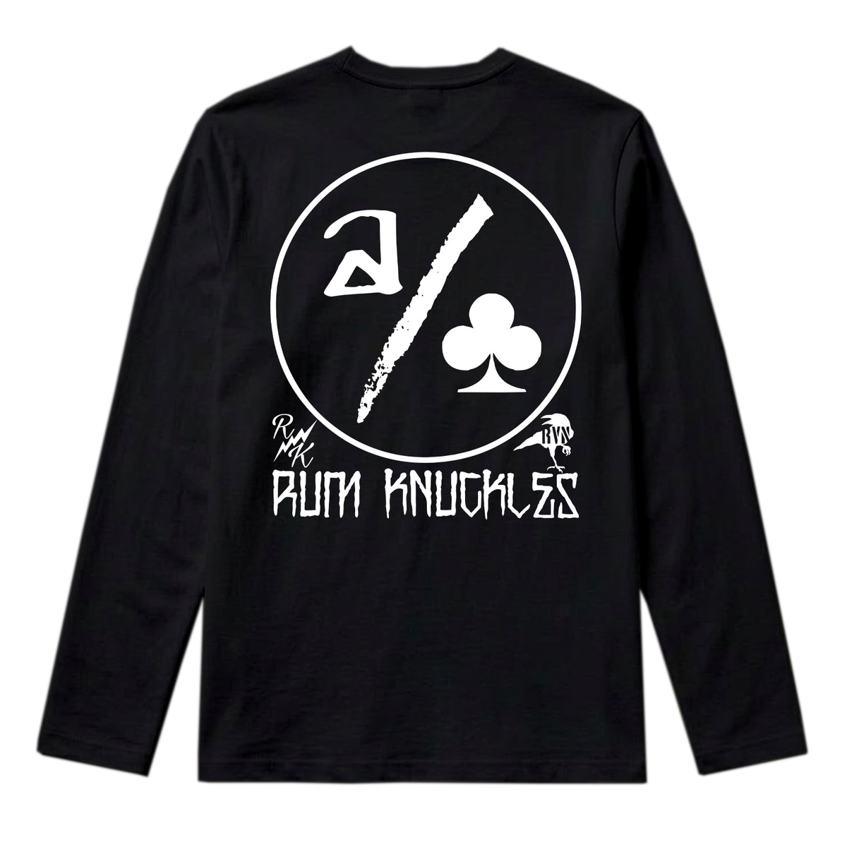 RUM KNUCKLES ACE CLUB Long Sleeve Tee - Black - back