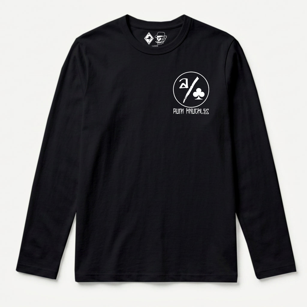 RUM KNUCKLES ACE CLUB Long Sleeve Tee - Black - front
