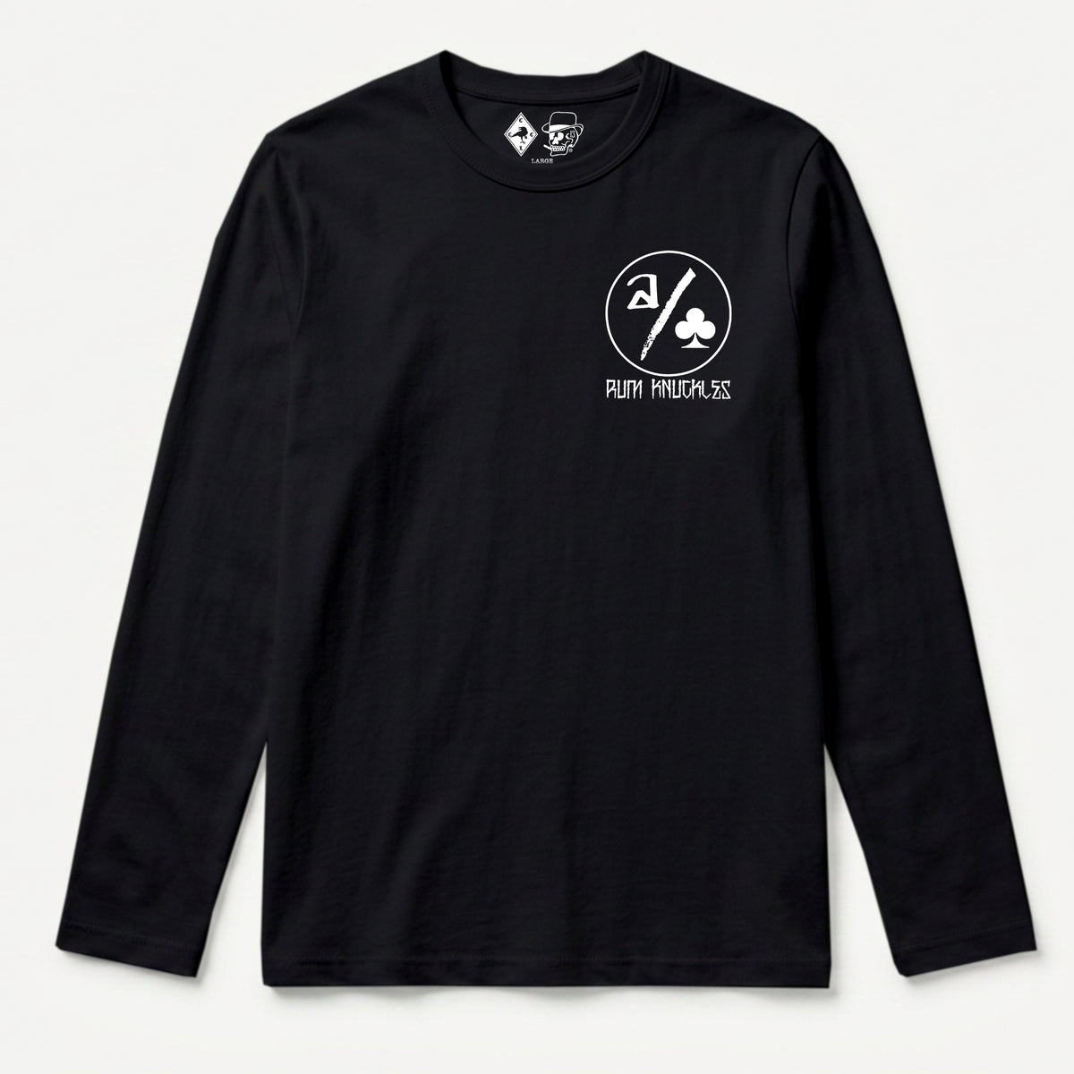 RUM KNUCKLES ACE CLUB Long Sleeve Tee - Black - front