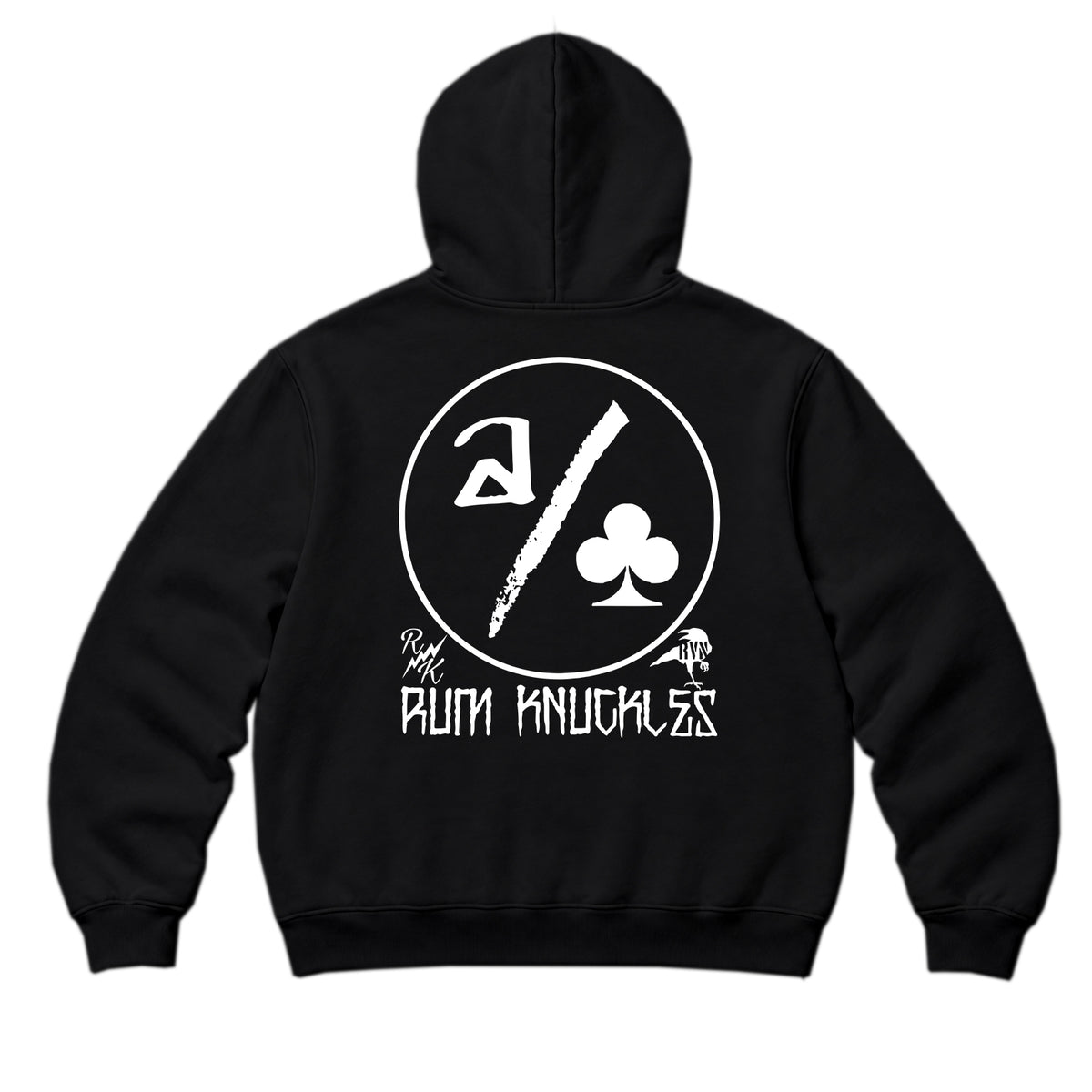 RUM KNUCKLES ACE CLUB Zip Hoodie - Black - back