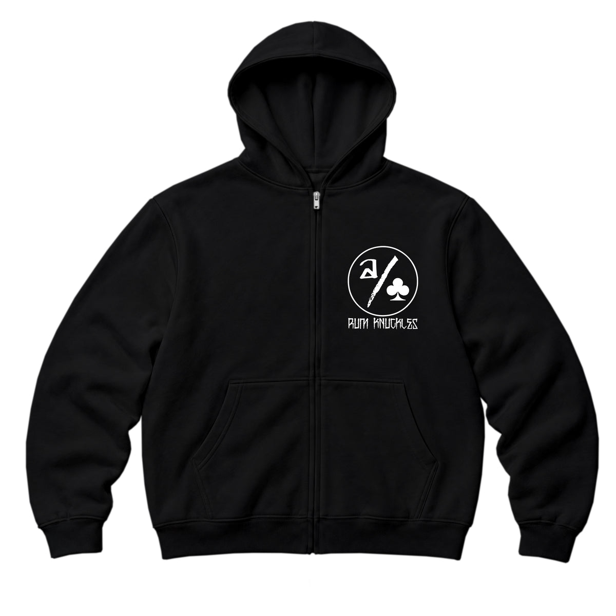 RUM KNUCKLES ACE CLUB Zip Hoodie - Black - front