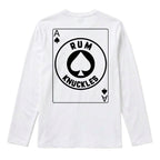 RUM KNUCKLES ACE OF SPADES Long Sleeve Tee - White - back