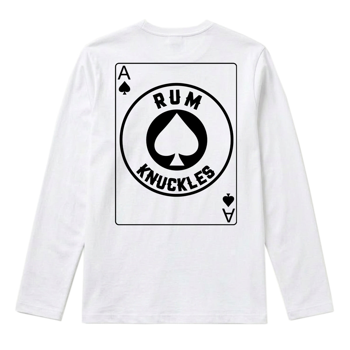 RUM KNUCKLES ACE OF SPADES Long Sleeve Tee - White - back
