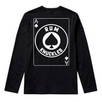 RUM KNUCKLES ACE OF SPADES Long Sleeve Tee - Black - back