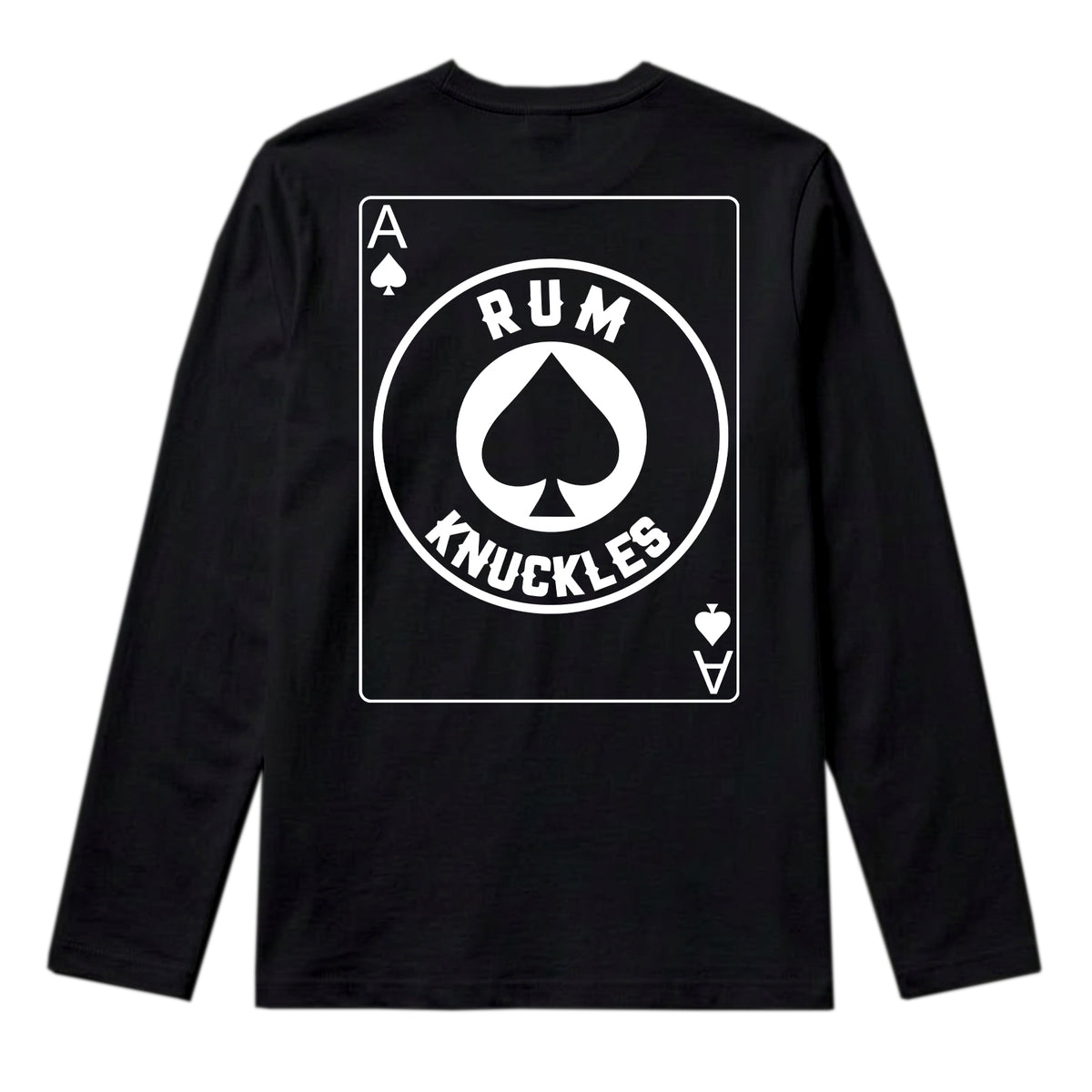RUM KNUCKLES ACE OF SPADES Long Sleeve Tee - Black - back