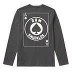 RUM KNUCKLES ACE OF SPADES Long Sleeve Tee - Charcoal - back